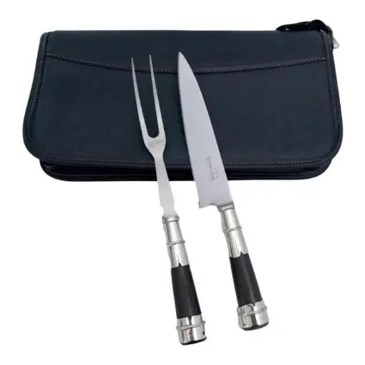 JUEGO PARA ASADO CUCHILLO Y TENEDOR DE TRINCHAR SCHMIEDEN 18CMS (JUE920)
